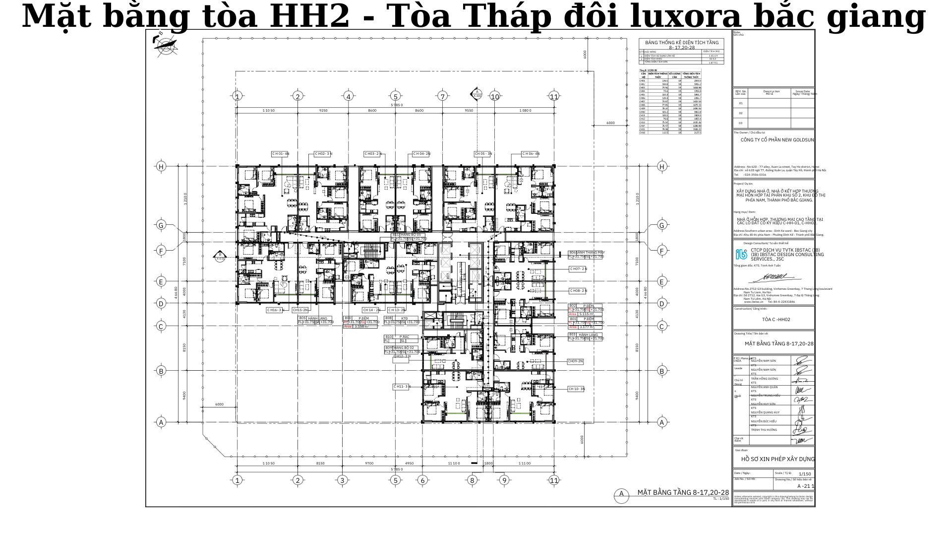 mặt bằng tòa hh2 tháp đôi luxora bắc giang